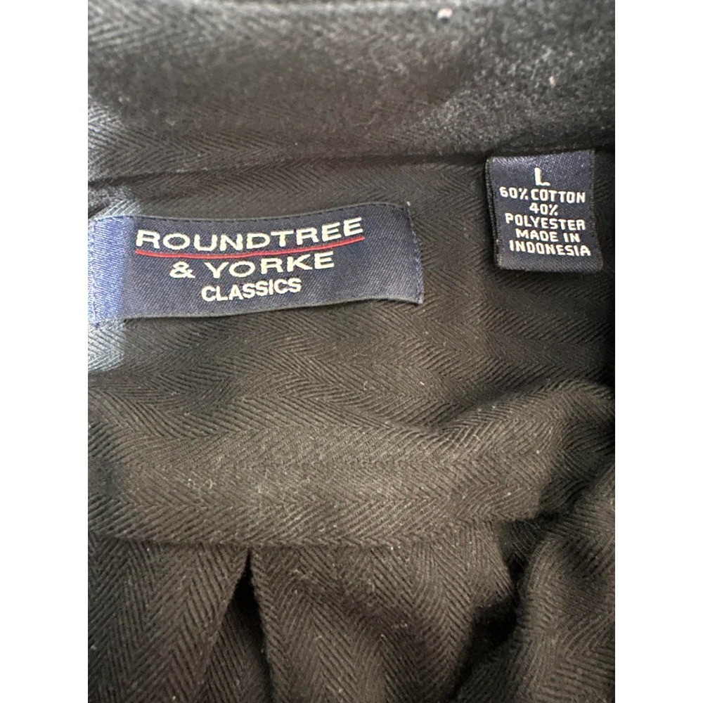 Roundtree & Yorke Classics Men's L‎ Black Long Sleeve Shirt - Picture 4 of 5